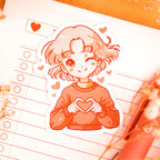 Cute Heart Girl Sticker