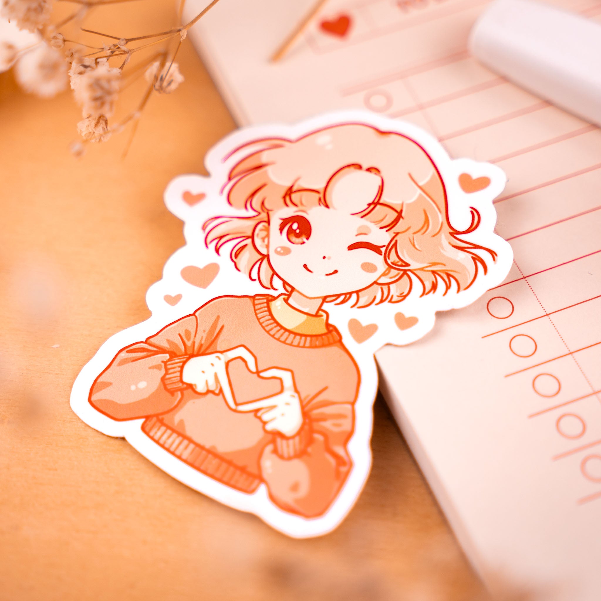 Cute Heart Girl Sticker