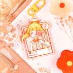 Cute Photo Frame Girl Epoxy Keychain