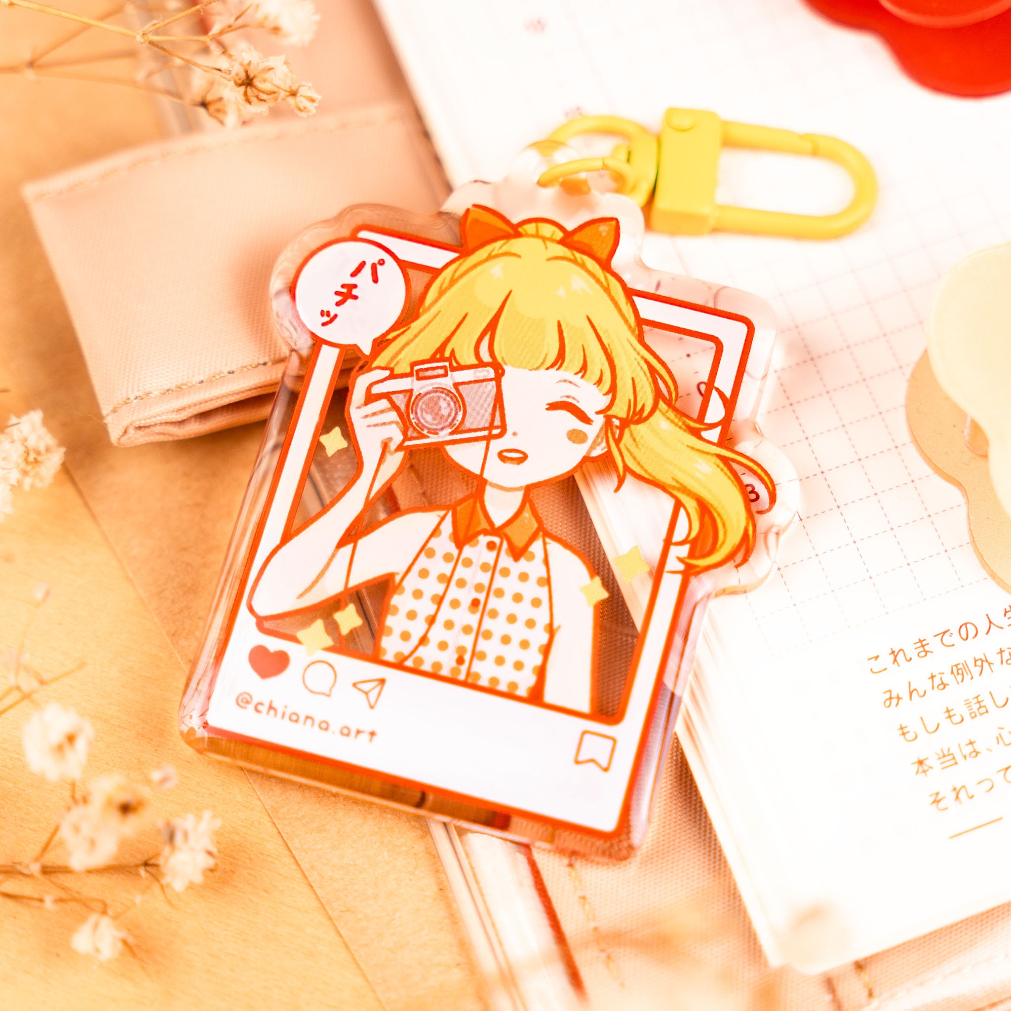 Cute Photo Frame Girl Epoxy Keychain
