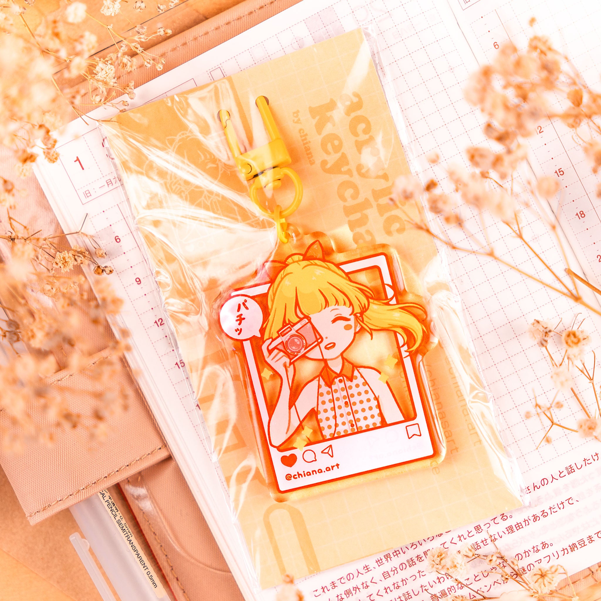 Cute Photo Frame Girl Epoxy Keychain