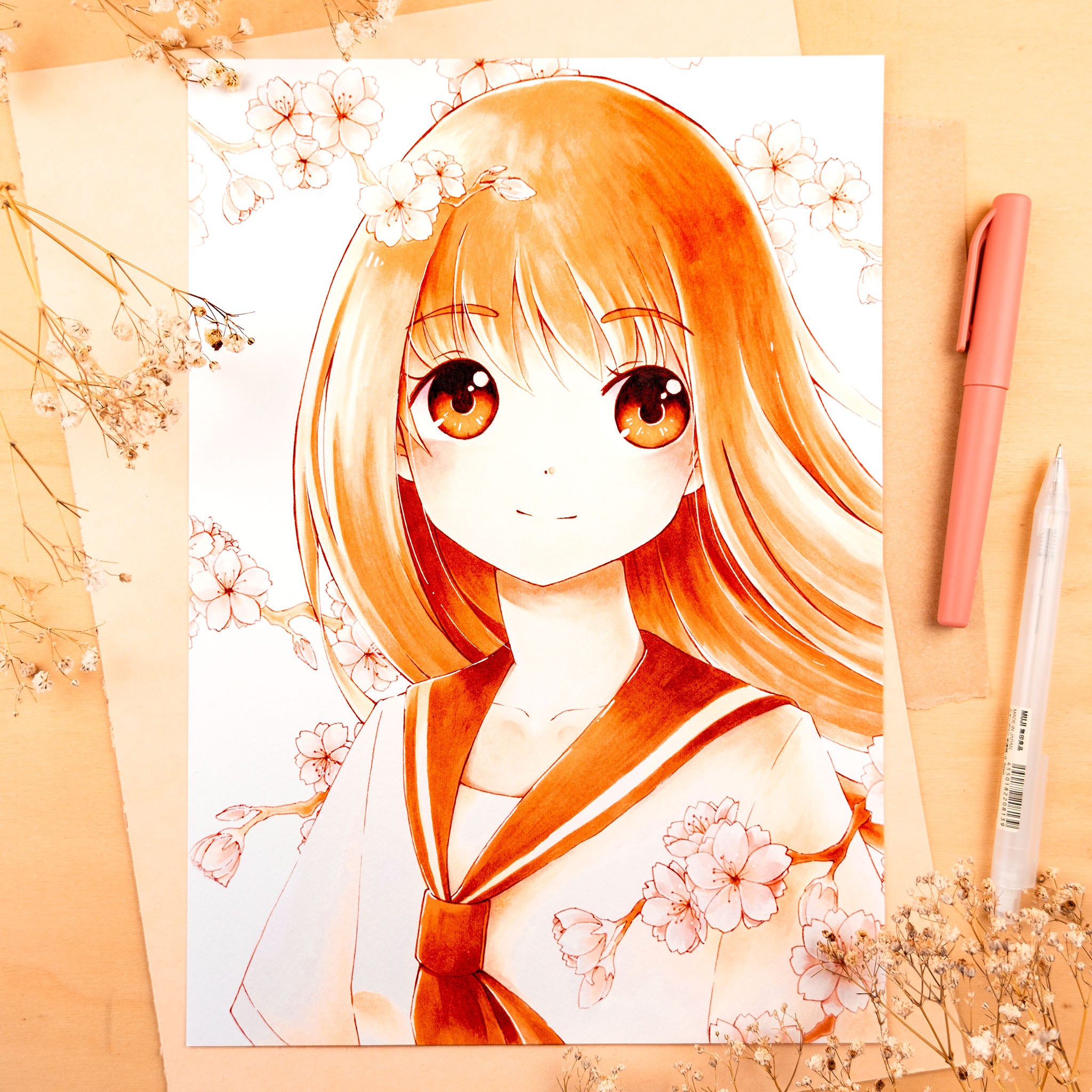 Sakura School Girl Print (verschiedene Größen)