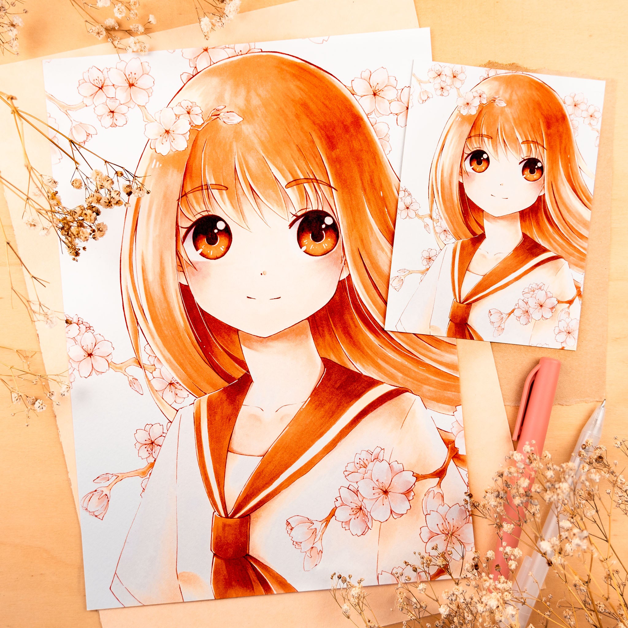 Sakura School Girl Print (verschiedene Größen)