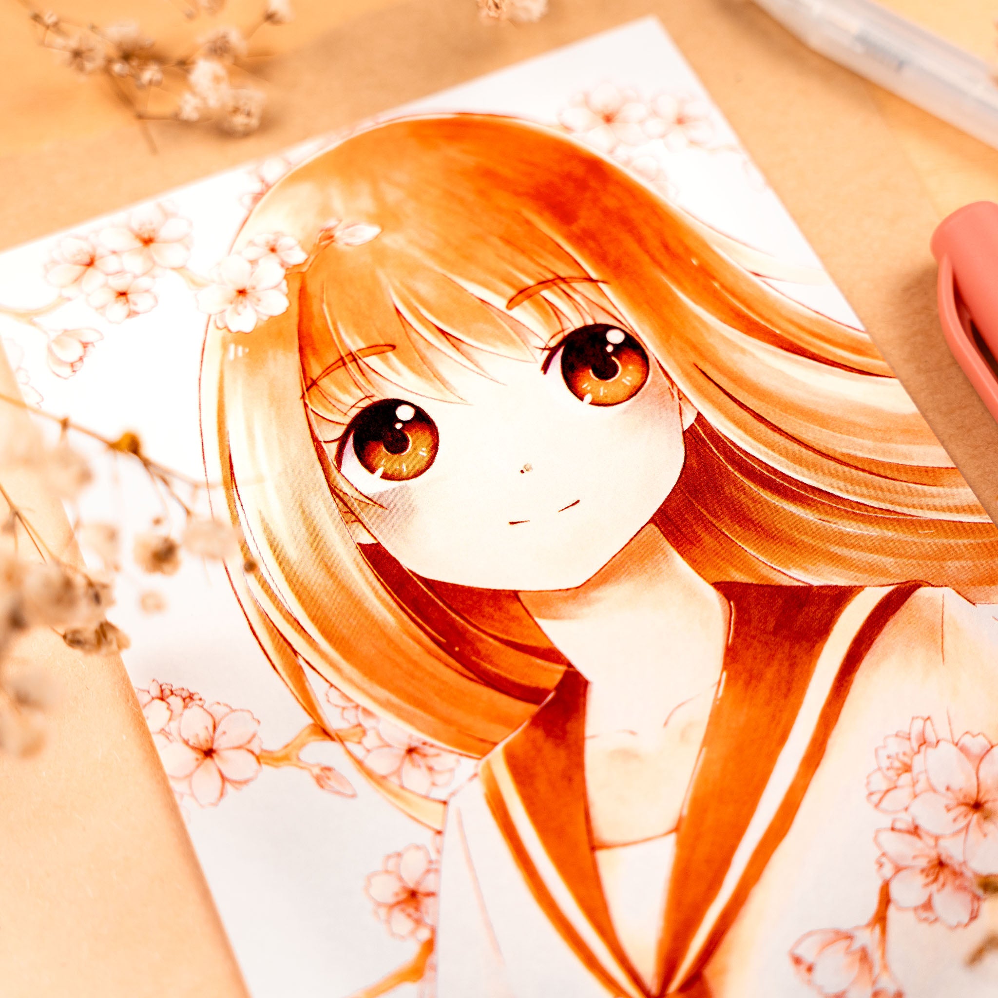 Sakura School Girl Print (verschiedene Größen)