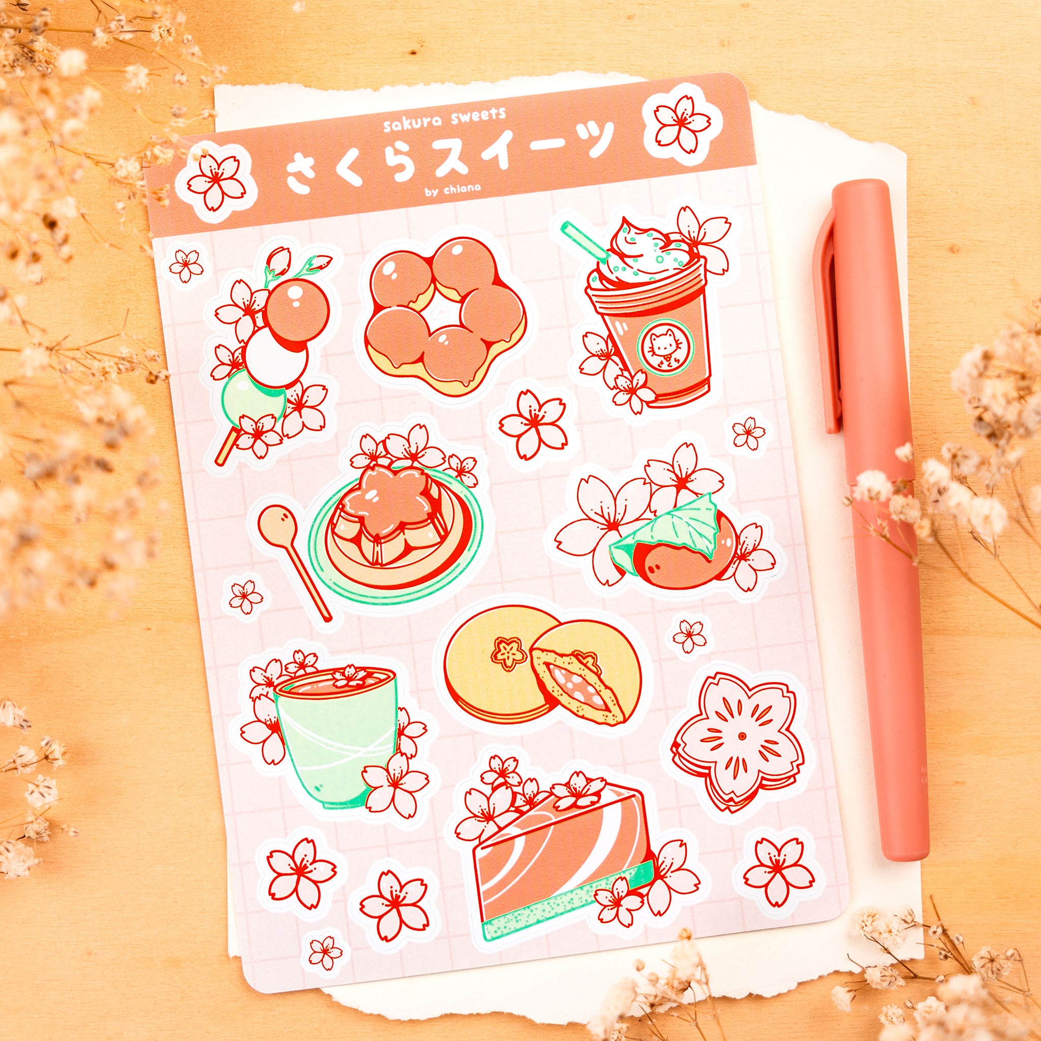 Sakura Sweets: Stickersheet japanische Süßigkeiten