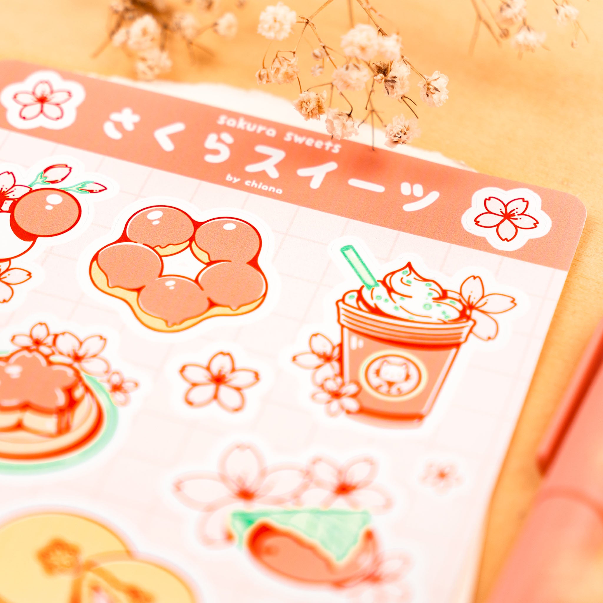 Sakura Sweets: Stickersheet japanische Süßigkeiten