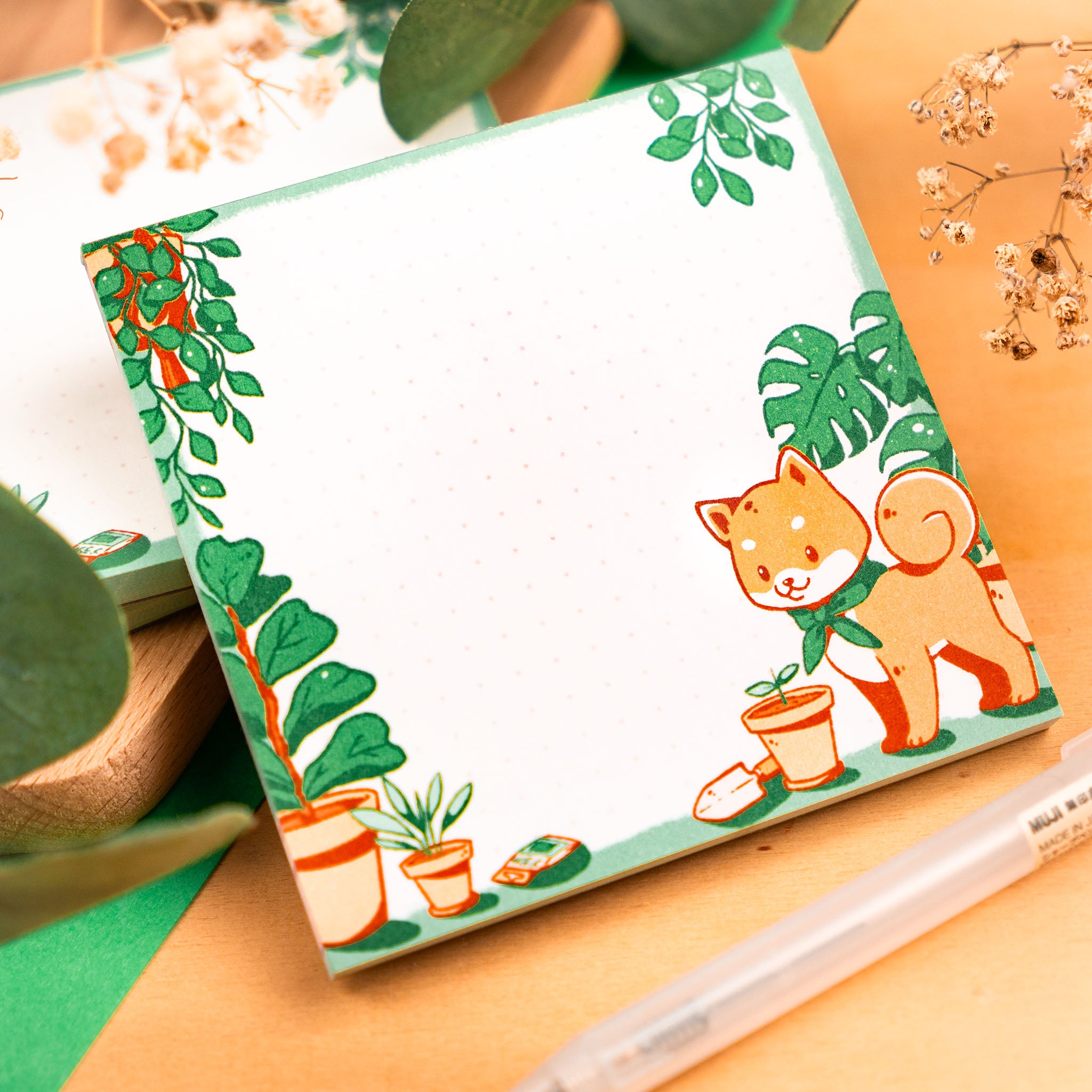 Shiba & Plant Friends: Niedlicher Notizblock