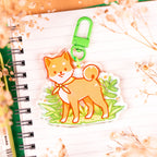Shiba & Plants Epoxy Keychain