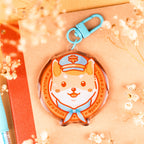 Shiba Post Epoxy Keychain