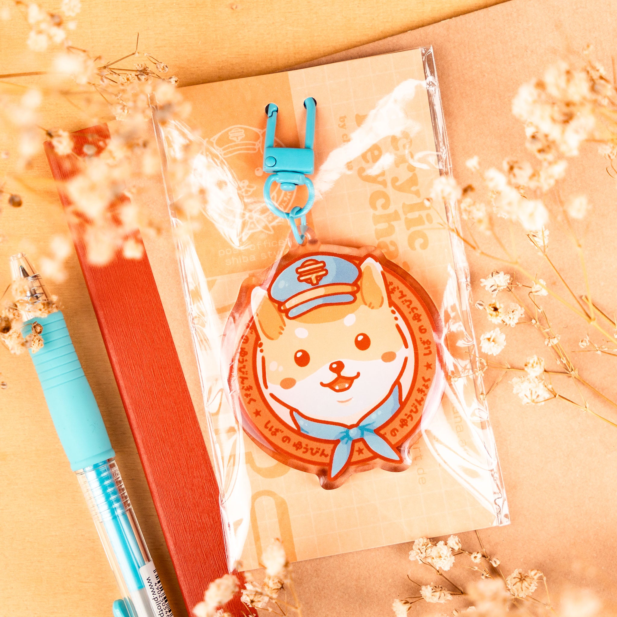 Shiba Post Epoxy Keychain