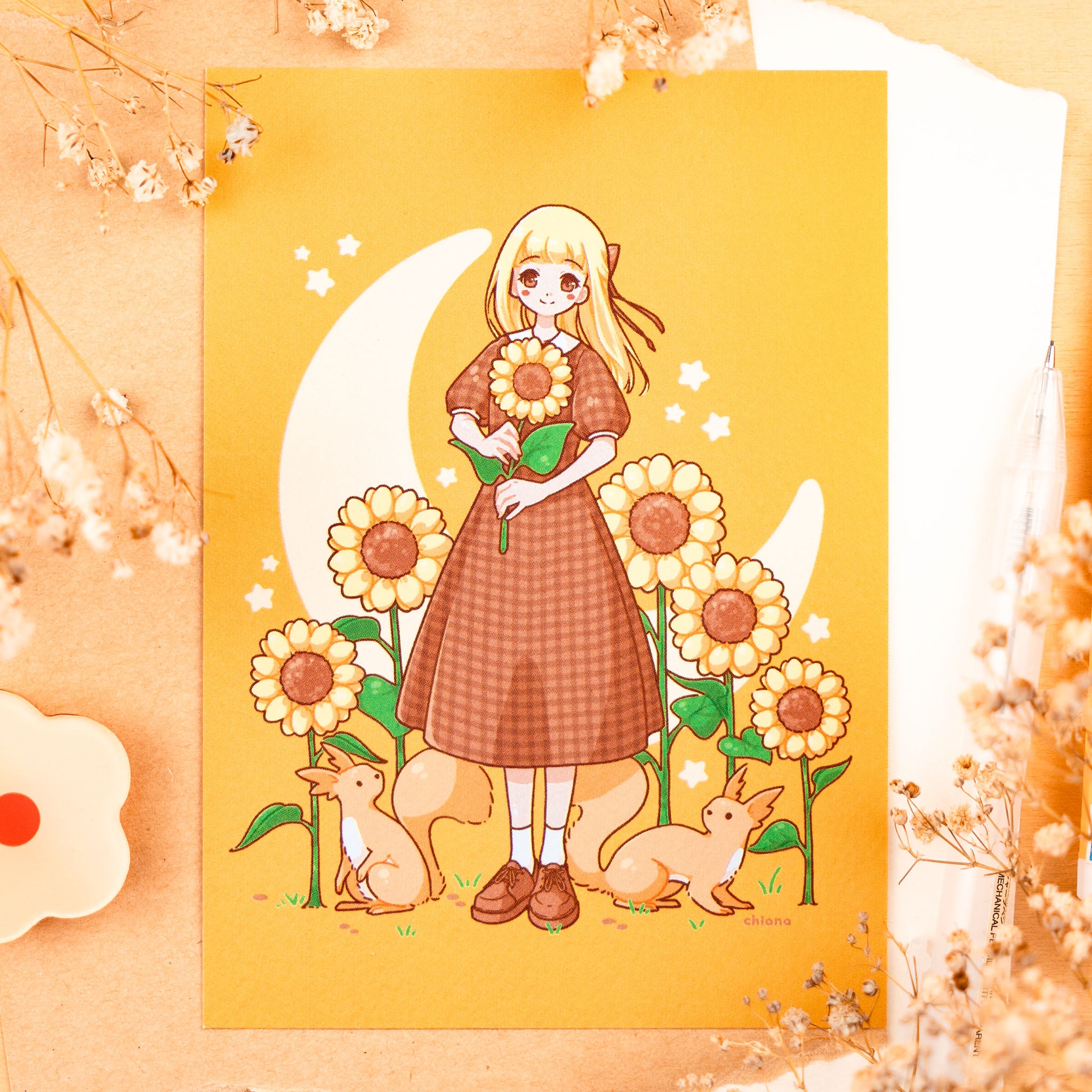 Sonne, Mond und Sterne Print (verschiedene Größen)