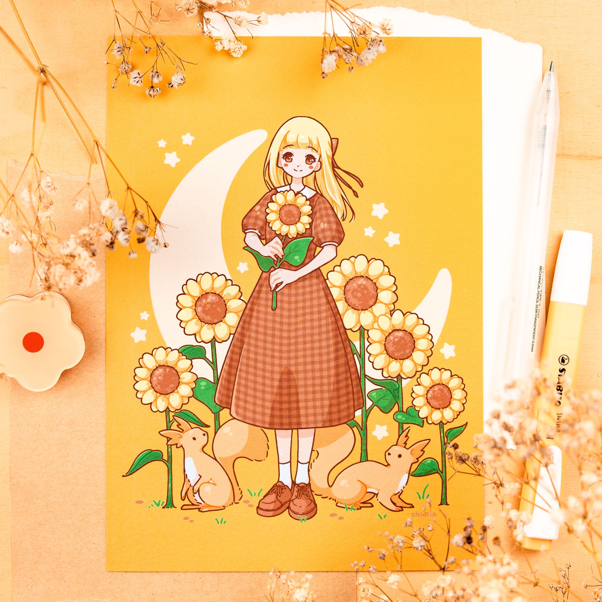 Sonne, Mond und Sterne Print (verschiedene Größen)