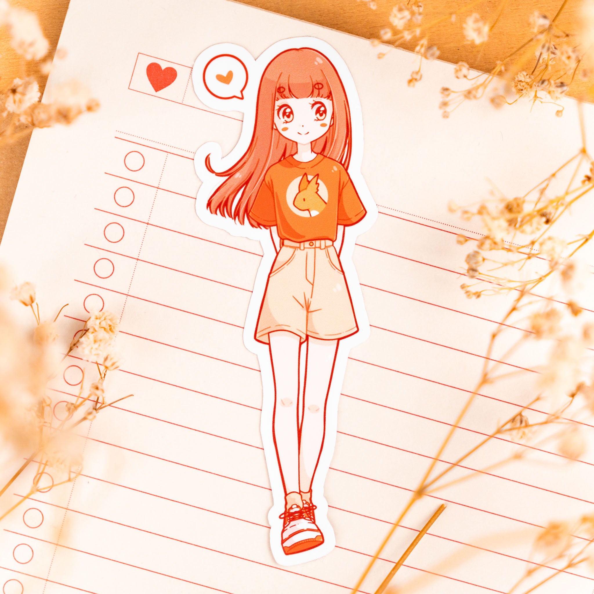 Squirrel Lover: Cute Anime Girl Sticker