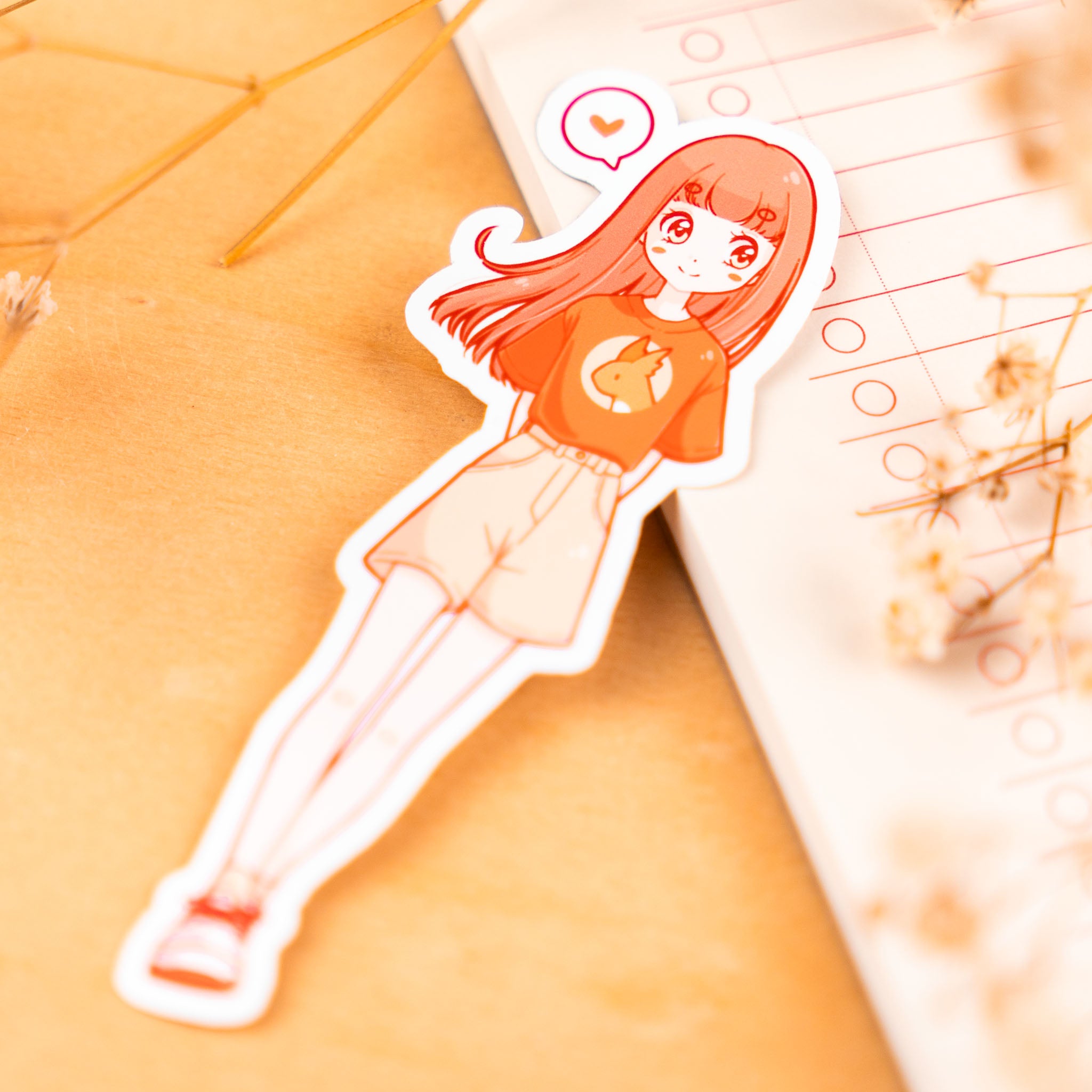 Squirrel Lover: Cute Anime Girl Sticker