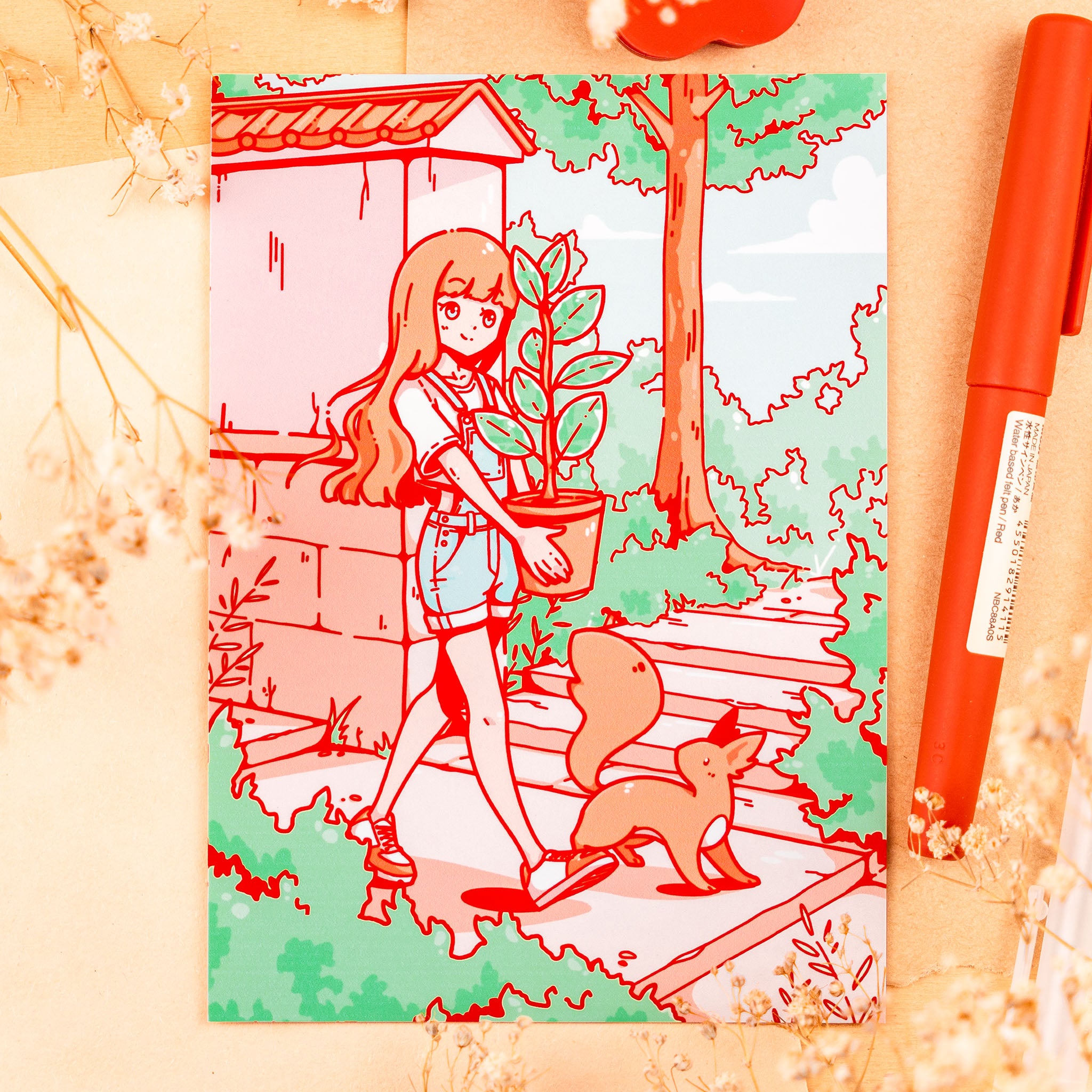 Summer Days: Anime Plant Girl Print (verschiedene Größen)