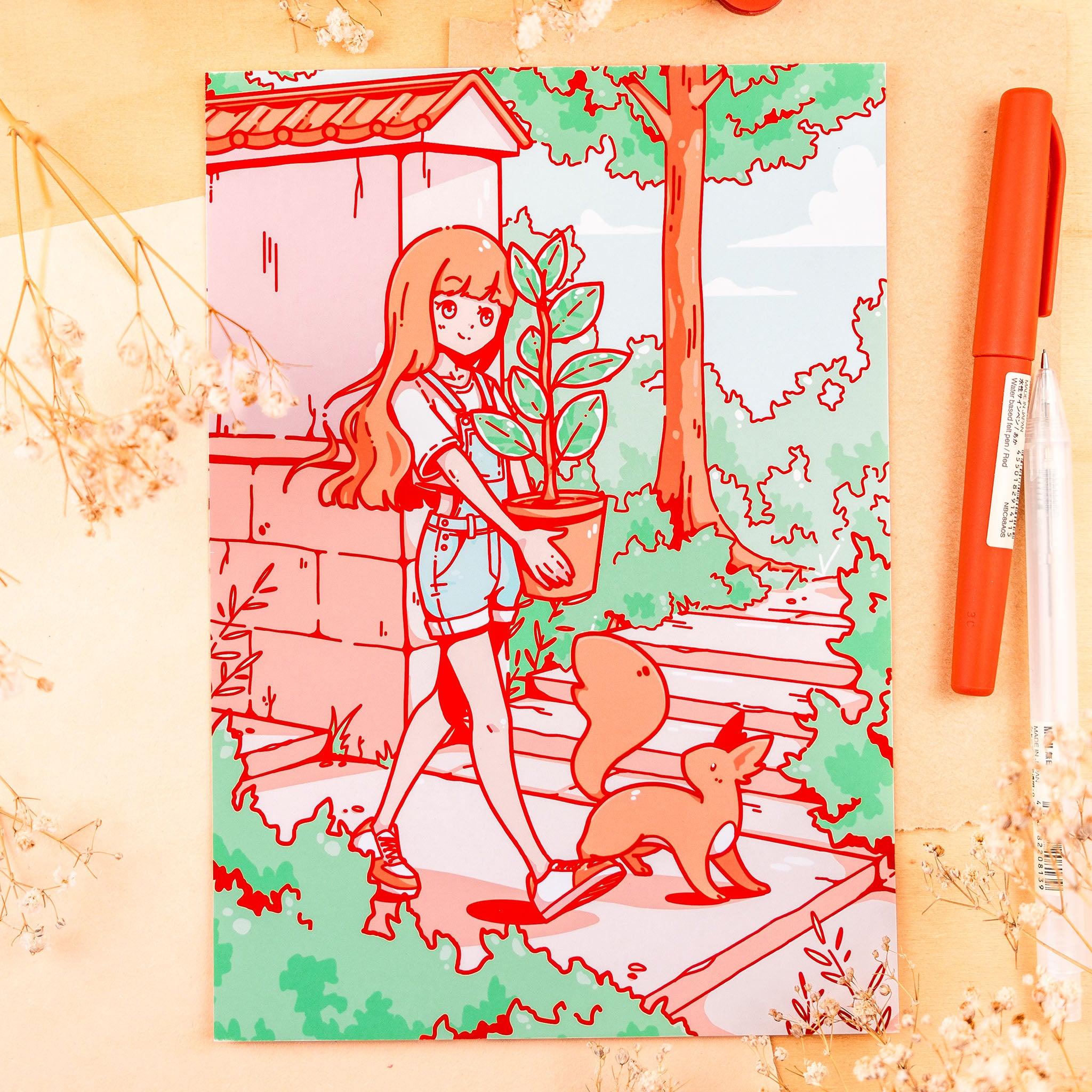 Summer Days: Anime Plant Girl Print (verschiedene Größen)