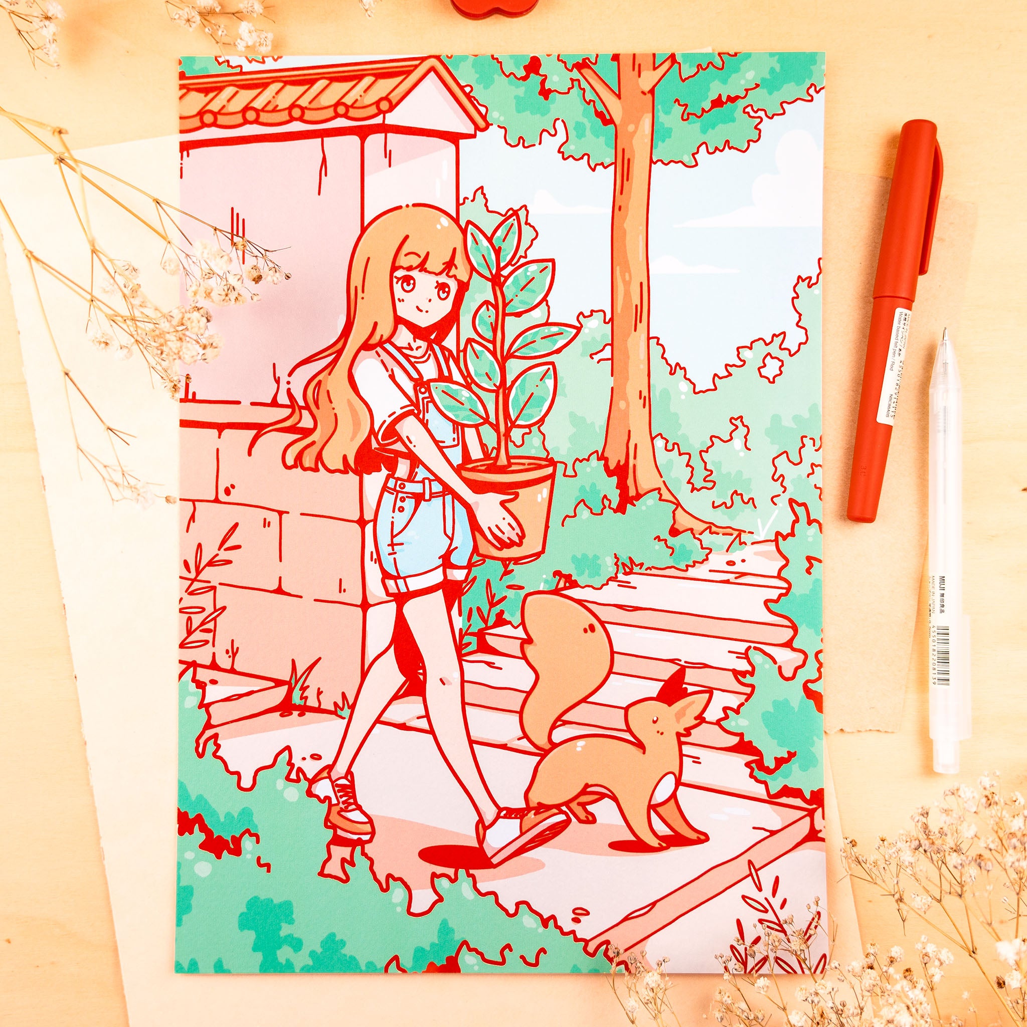 Summer Days: Anime Plant Girl Print (verschiedene Größen)