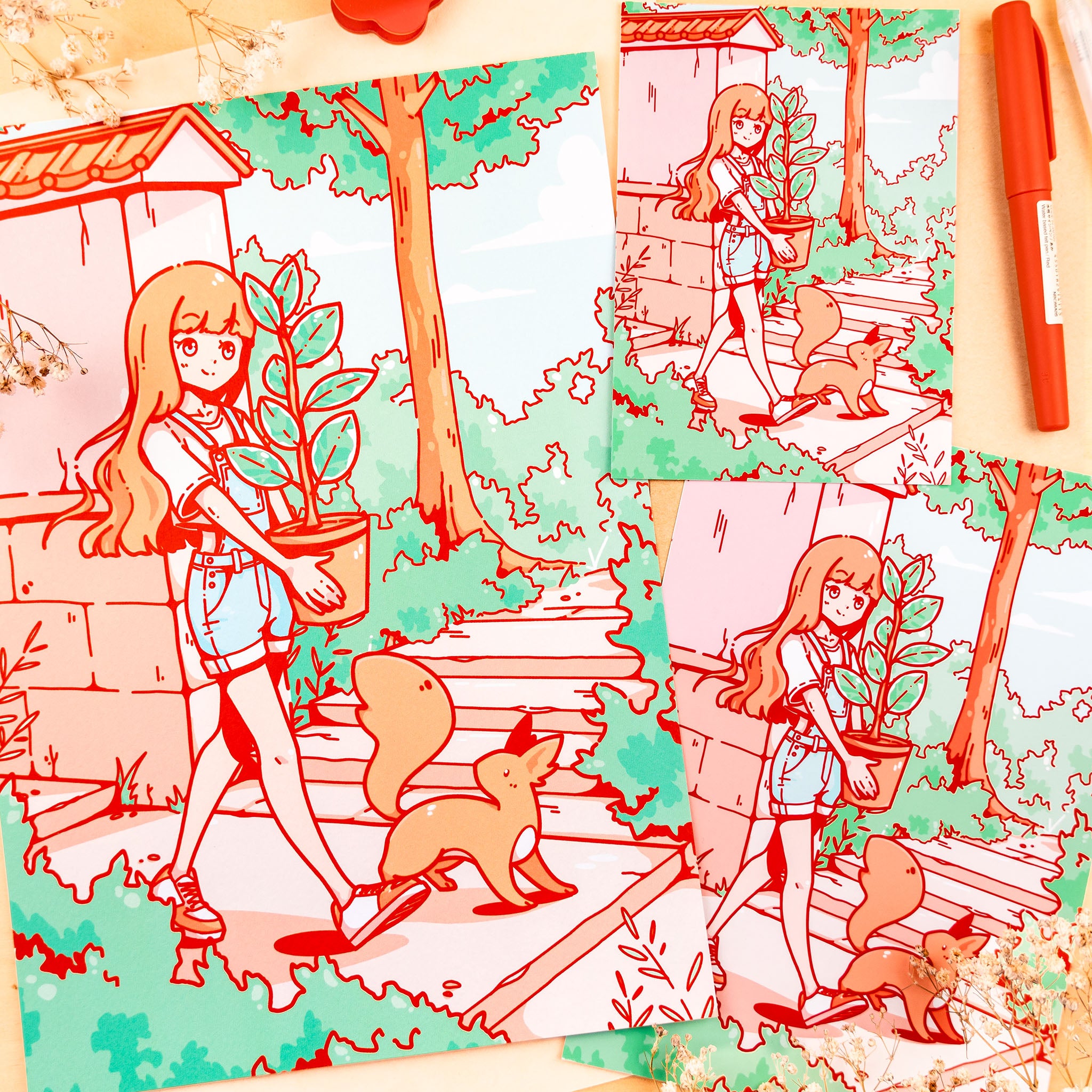 Summer Days: Anime Plant Girl Print (verschiedene Größen)