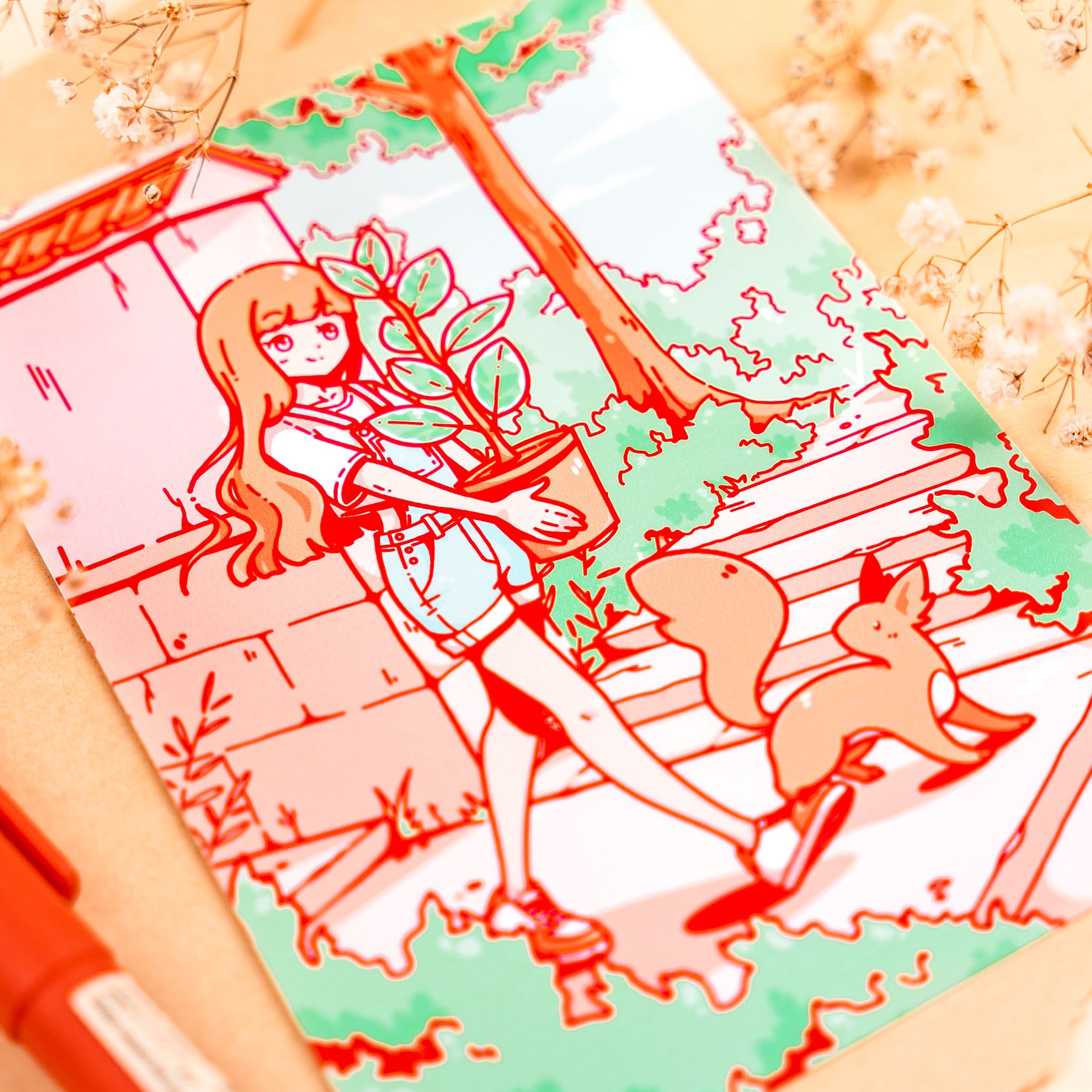 Summer Days: Anime Plant Girl Print (verschiedene Größen)