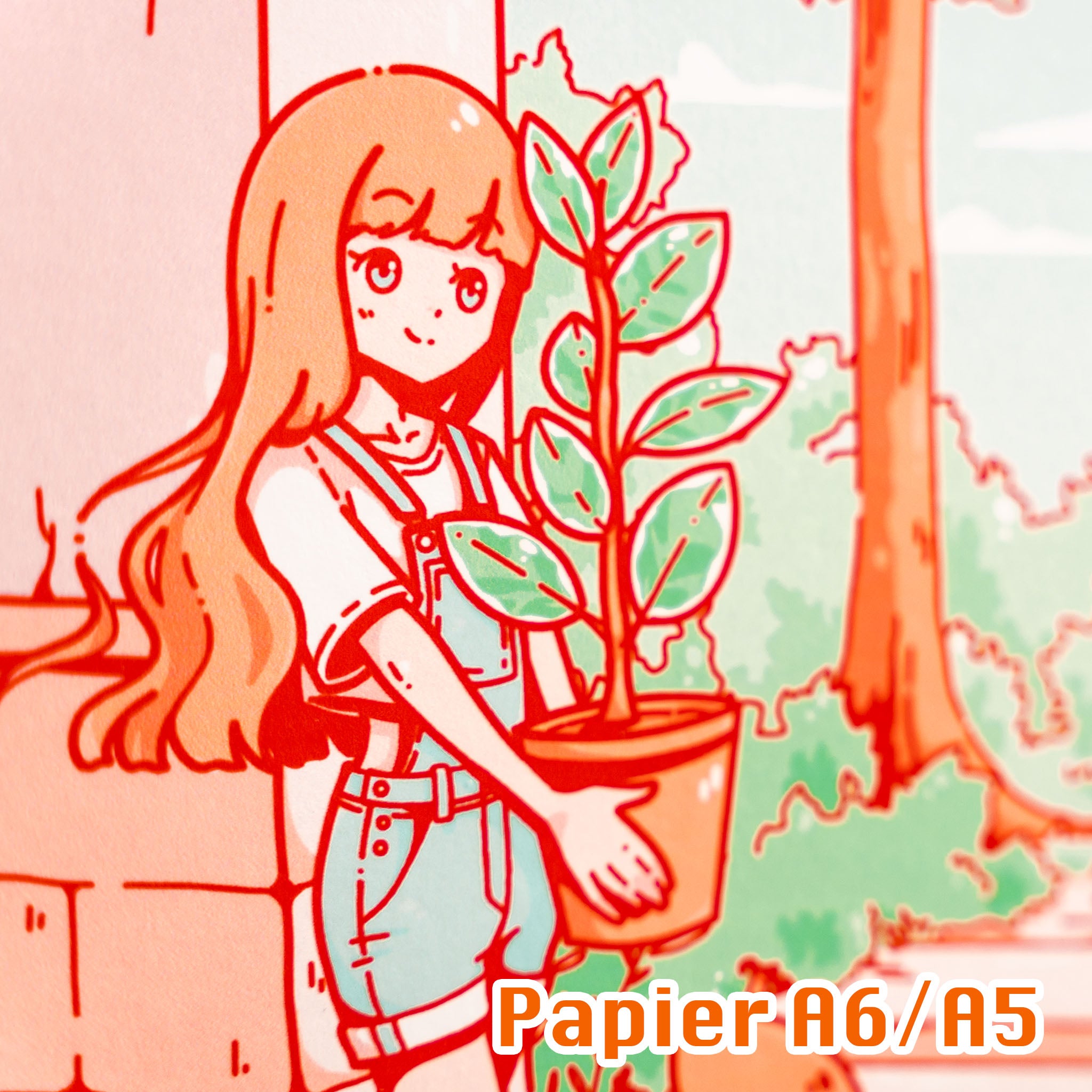 Summer Days: Anime Plant Girl Print (verschiedene Größen)