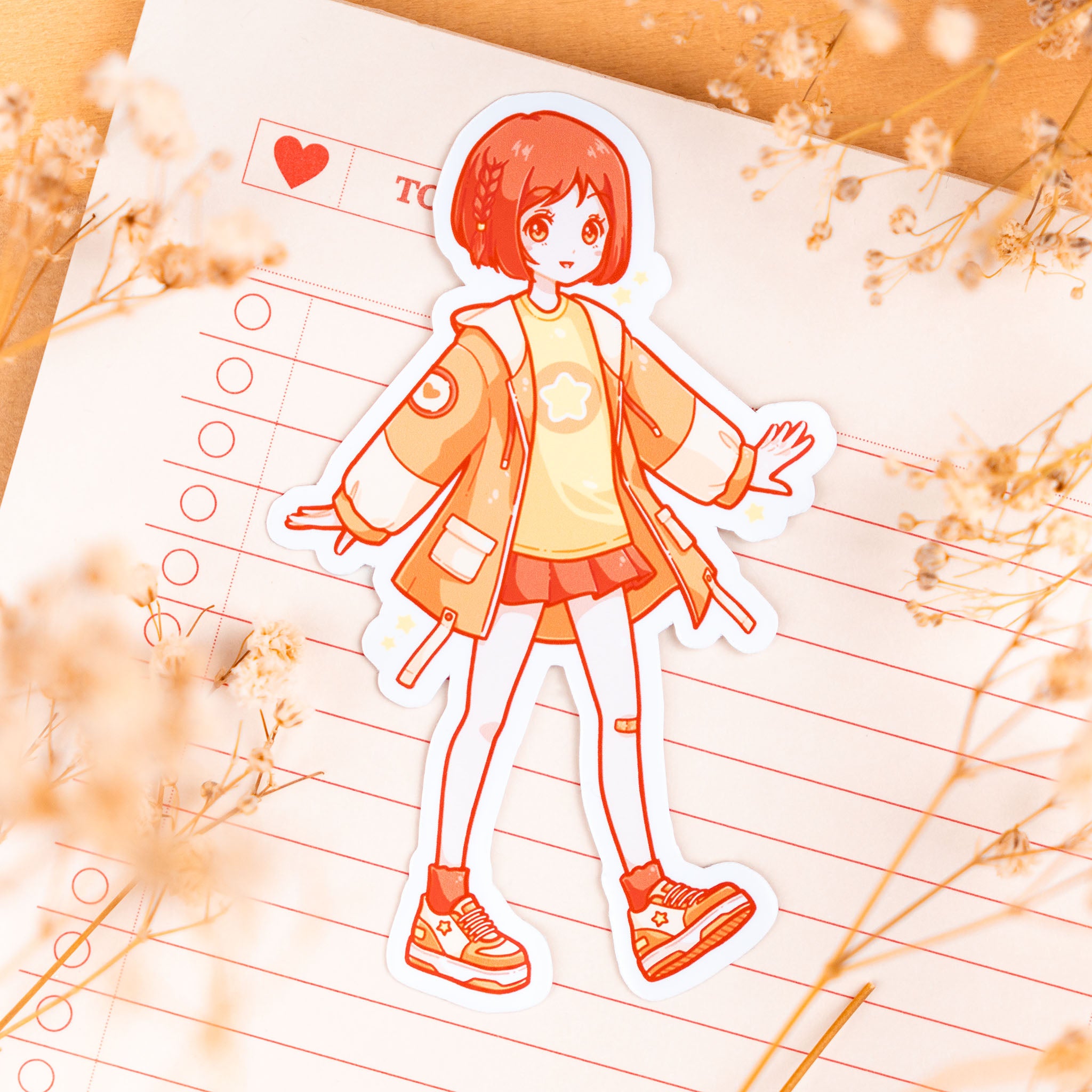 Happy Star: Cute Anime Girl Sticker