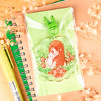 Cat & Tulip Bouquet Girl Epoxy Keychain