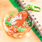 Cat & Tulip Bouquet Girl Epoxy Keychain